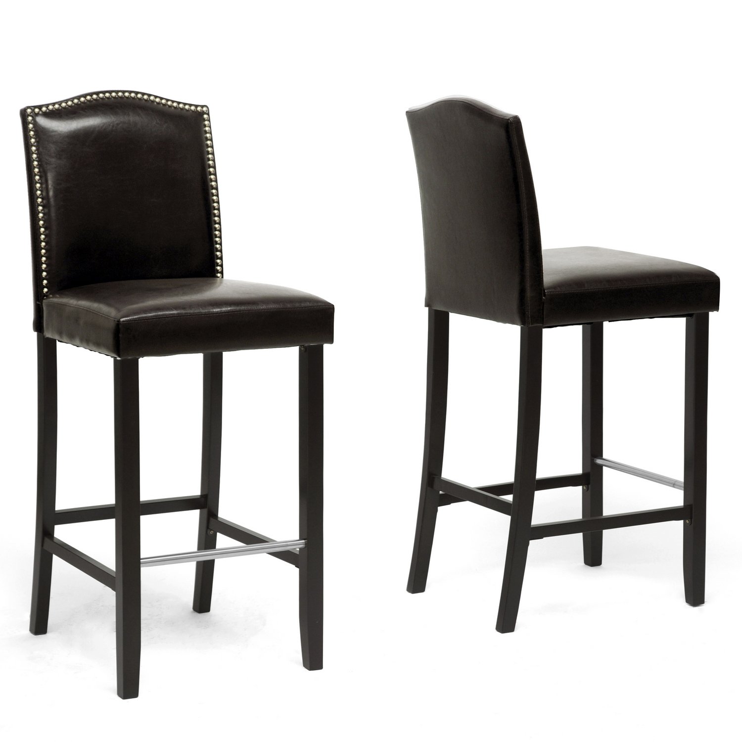 Baxton Studio Set of 2 BBT5111 Bar Stool-Brown Bar Stool 2-Piece Set, Brown