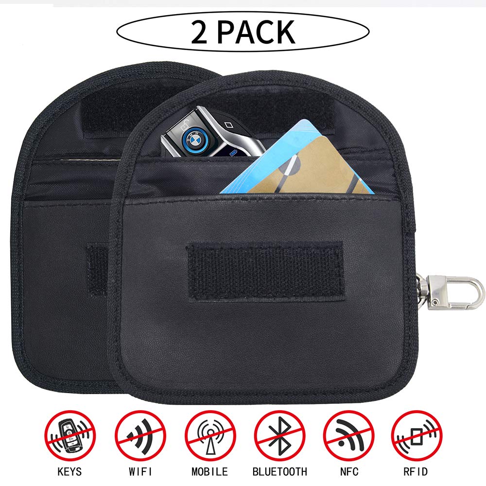 2 x Blocco Chiave Auto Custodia per Segnale Caso di Blocco Segnale Chiave Auto RFID Borsa di Blocco per Chiavi della Macchina Carta di Credito Antifurto WiFi NFC RF Bloccare Custodia