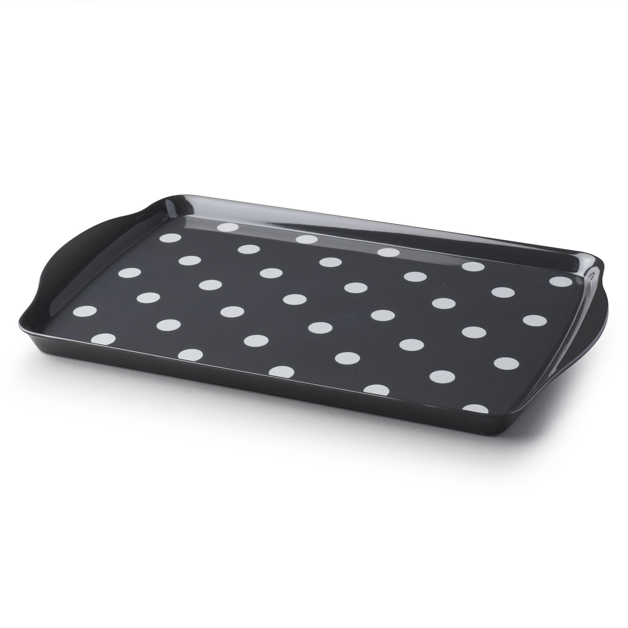 Zeal Melamine Dotty Serving Design Tray (38x24cm) Dark Grey