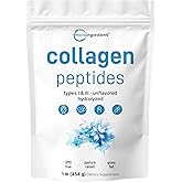 Micro Ingredients Bovine Collagen Peptides Powder, 1lb | Type I & III + Natural Protein | Grass-Fed Bovine Source | Unflavored | Paleo, Non-GMO