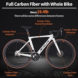 SAVADECK Carbon Fibre Road Bike, Hydraulic Oil Disc
