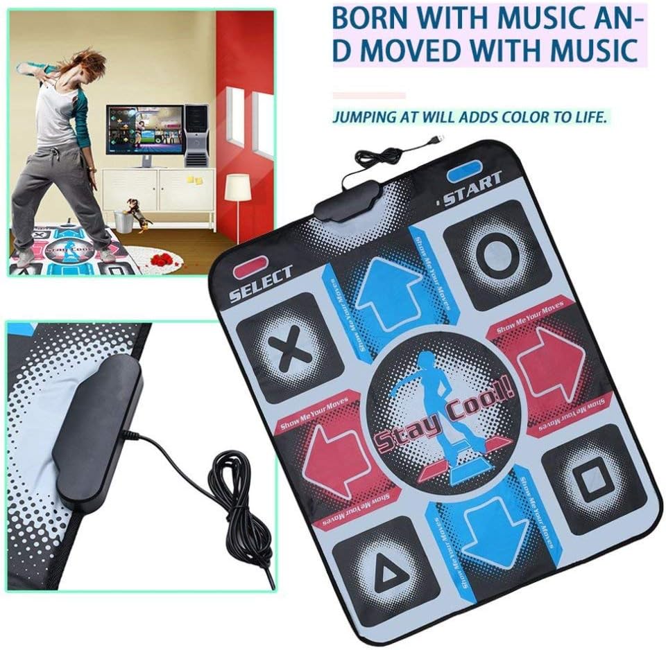 ASDAD Non-Slip Durable Wear-Resistant Dancing Step Dance Mat Pad Pads Dancer Blanket to PC with USB for Bodybuilding Fitness