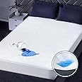 100% Waterproof Mattress Protector with High Resistance to Liquid, Breathable 3D Air Queen Mattress Protector, Ultra Soft Cooling Mattress Cover Hypoallergenic Quiet Bed Cover Fits 6"-21"