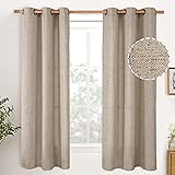 YoungsTex 63 Inch Long Linen Curtains for Short
