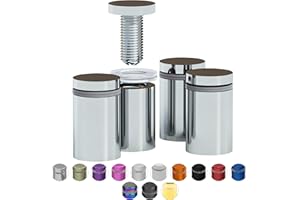 STRATFORD WORKS 4 Pcs Stainless Steel Standoff Screws (Silver) - ½” x 1” Screws for Acrylic, Wood, and Glass Signage - Sign Standoffs Wall Mount for Frames, Advertisements, and Displays