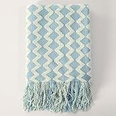 Counfeisly Double Diamond Acrylic Knitted Throw Blanket, Blue, 50x60 | Lightweight and Soft, Cozy Decorative Woven, With Tassels, For Couch, Bed, Sofa, Travel