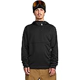 Volcom Men's Gridlock Hooded Pullover – Stretch Fleece-thumbhole Loops-zipper Pocket