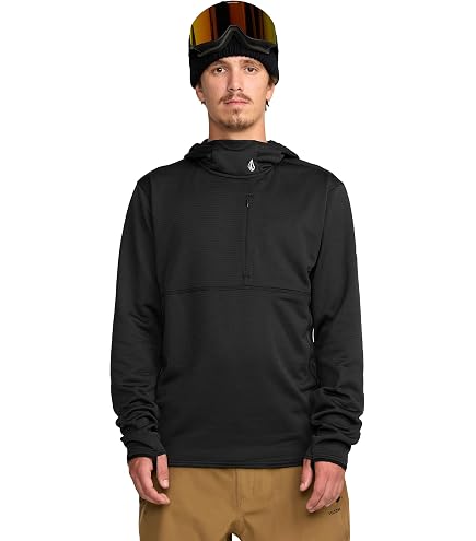 Volcom Men's Gridlock Hooded Pullover – Stretch Fleece-Thumbhole