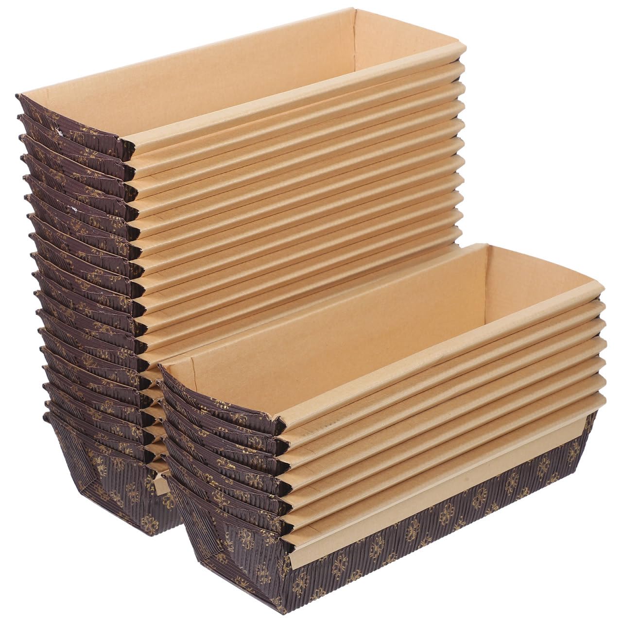 OUNONA Corrugated Boat-Shaped Bread Holder 8.5X3.9X2 Inch Nonstick Toast Baking Pan Paper Cake Mold for Home Cooking Family Gatherings and Festive Baking