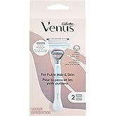Gillette Venus Intimate Grooming Razors for Women, Bikini Razors for Women, 1 Venus Razor Bikini Trimmer, 2 Razor Blade Refills, Pink, (Package May Vary), Holiday Gifts for Women
