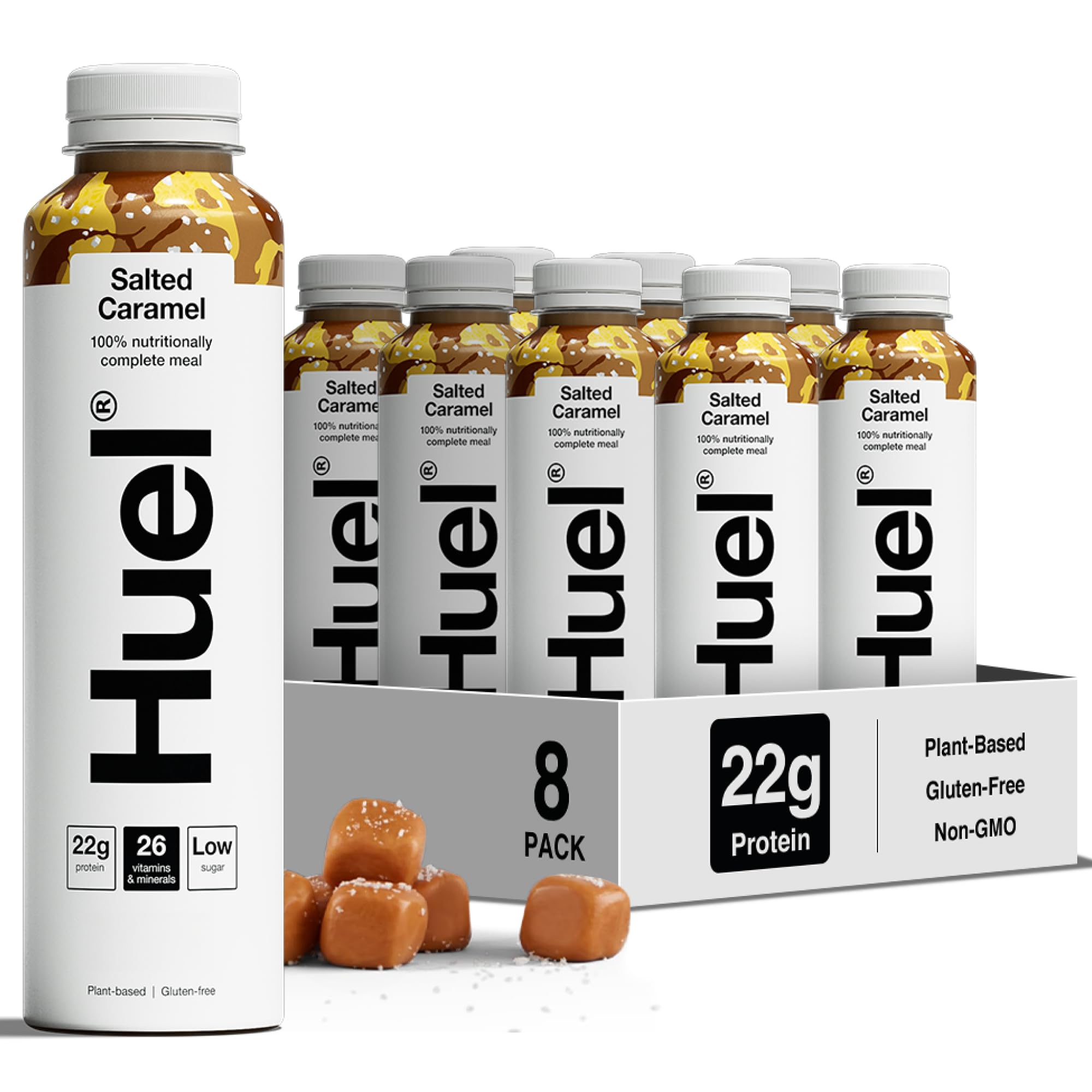 Huel Ready-to-drink Meal, Salted Caramel Protein Drink, 8 x 500ml Bottles, Protein Shakes, Pre-Portioned Meal, 20g of Protein per Bottle, Rich in Essential Vitamins, Minerals, Meal Replacement Shake