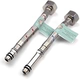 Xcel Home 2 x M10 x 1/2 BSP Flexible Tap Connectors 150mm Pair Braided Steel