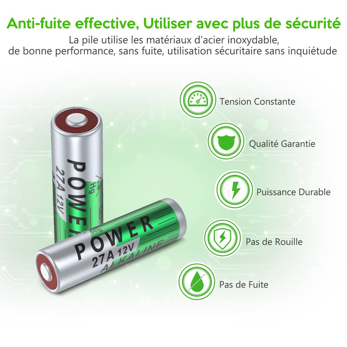 EBL 27A Piles Ni-Mh Batterie Longue Durée de Conservation (27A Piles*5)