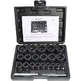 DPTOOL Lug Nut Extractor Set, Bolt Nut Extractor, Wheel Lock Removal Kit | 1/2" 3/8" Dr Impact Lug Nut Remover Socket Tool for Extracting Damaged, Stripped Frozen Nut Screw Twist Socket Set 22 Piece