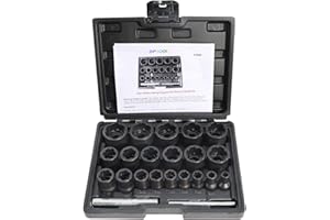 DPTOOL 22 Piece Bolt Nut Extractor Set, 1/2" and 3/8" Drive Impact Lug Nut Remover Socket Tool, Wheel Lock Removal Kit for Ex