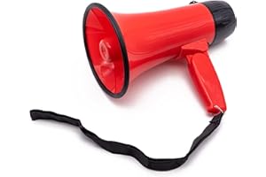 BEMLDY Portable Megaphone Bullhorn 20 Watt Power with Built-in Siren/Alarm-Adjustable Volume -Strap Powerful and Lightweight