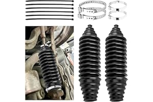Inner Tie Rod Boot Kit,Silicone Cuttable Rack and Pinion Boot Kit Includes 4 Clamps,6 Cable Ties,Universal Steering Rack Boot