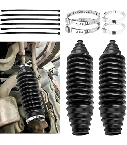 2pcs Soufflet Crémaillère Direction Voiture - Kit Silicone Avec Pinces Et Serre-Câbles Pour Protection Direction