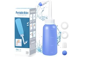 RUFCRIL Mini Peri Bottle, 350ml Portable Travel Bidet with Extra Ring and Carry Bag, TPE Material for High Temperature Resistance, Essentials for Postpartum Perineal Care,Hemorrhoid Treatment, Blue