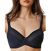 Airsong Women's Plus Size Minimizer Bras Unlined Underwire Soft Comfort Full Coverage Supportive Bra for Large Breast 34D-42I
