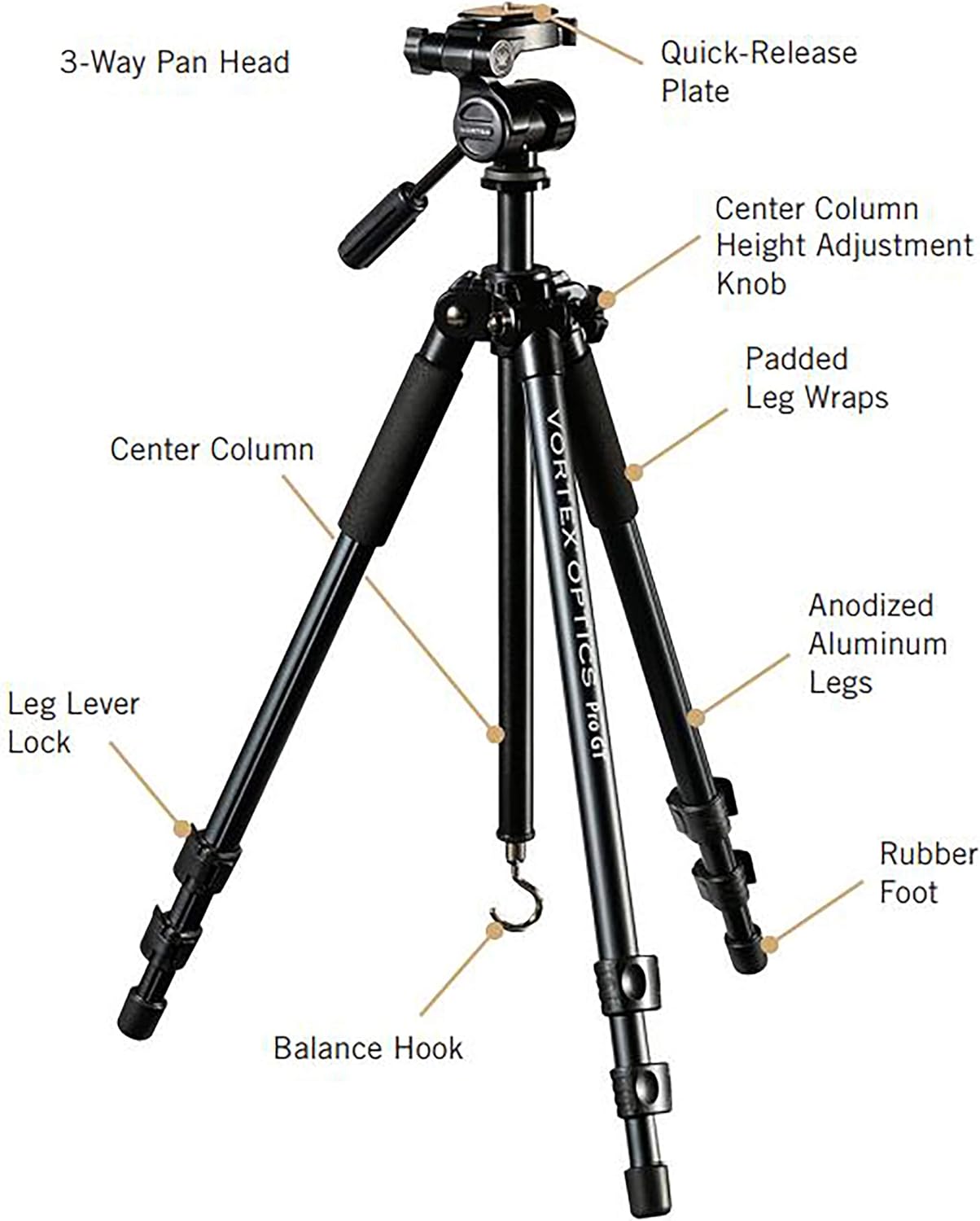 Vortex Optics Pro GT Tripod : Vortex Trpod : Camera & Photo