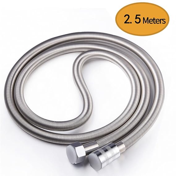 STARBATH Flexibler Brauseschlauch Anti-Knick-justierbares Edelstahl Duschschlauch 2,50m Chrom