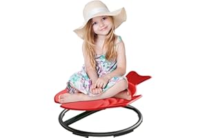 Pterying Spinning Chair for Autistic Kids, Autism Sensory Spinning Chair, Sit and Spin Training Body Coordination and Balance, Upgraded Red Flying Fish Shape