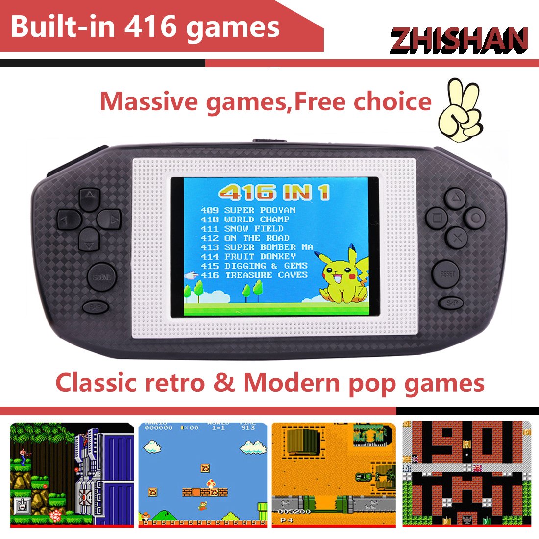 ZHISHAN Portable Handheld Game Console Gaming Player Birthday Gift for
