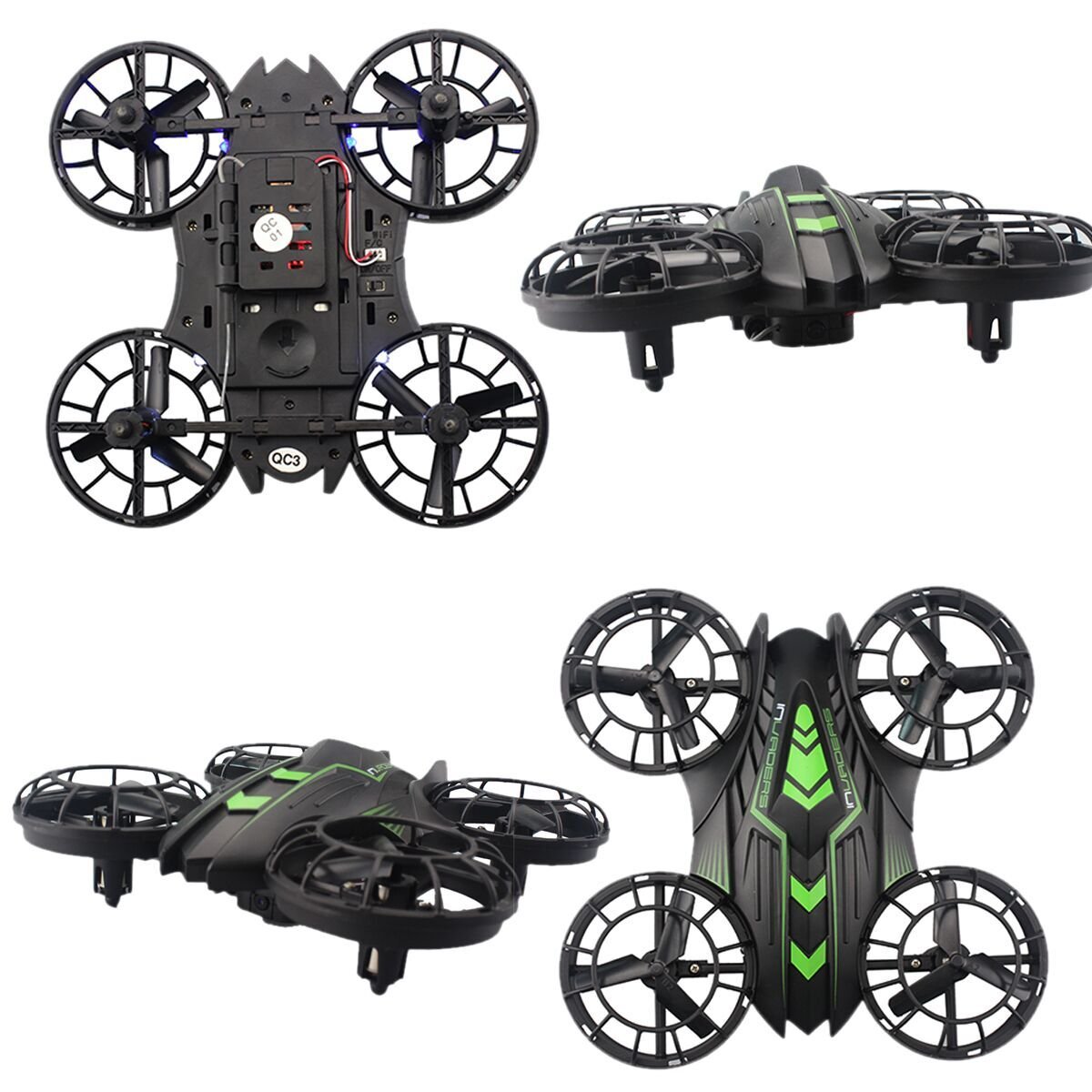 Fistone RC Drone WIFI FPV Quad-rotor 2.4G 4-Axis Gyro Altitude Hold Helicopters Portable Aircraft 3D Flip Remote Control UFO Exploration multirotors HD Camera Electronic Hobby Toys(Green)