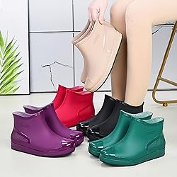 Women's Fashion Rain Boots Warm Water Proof Rubber