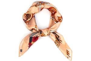 Ausolphia Mulberry Silk Scarfs Small Square Scarfs for Women 21" x 21" Lightweight Square Satin Head Scarf