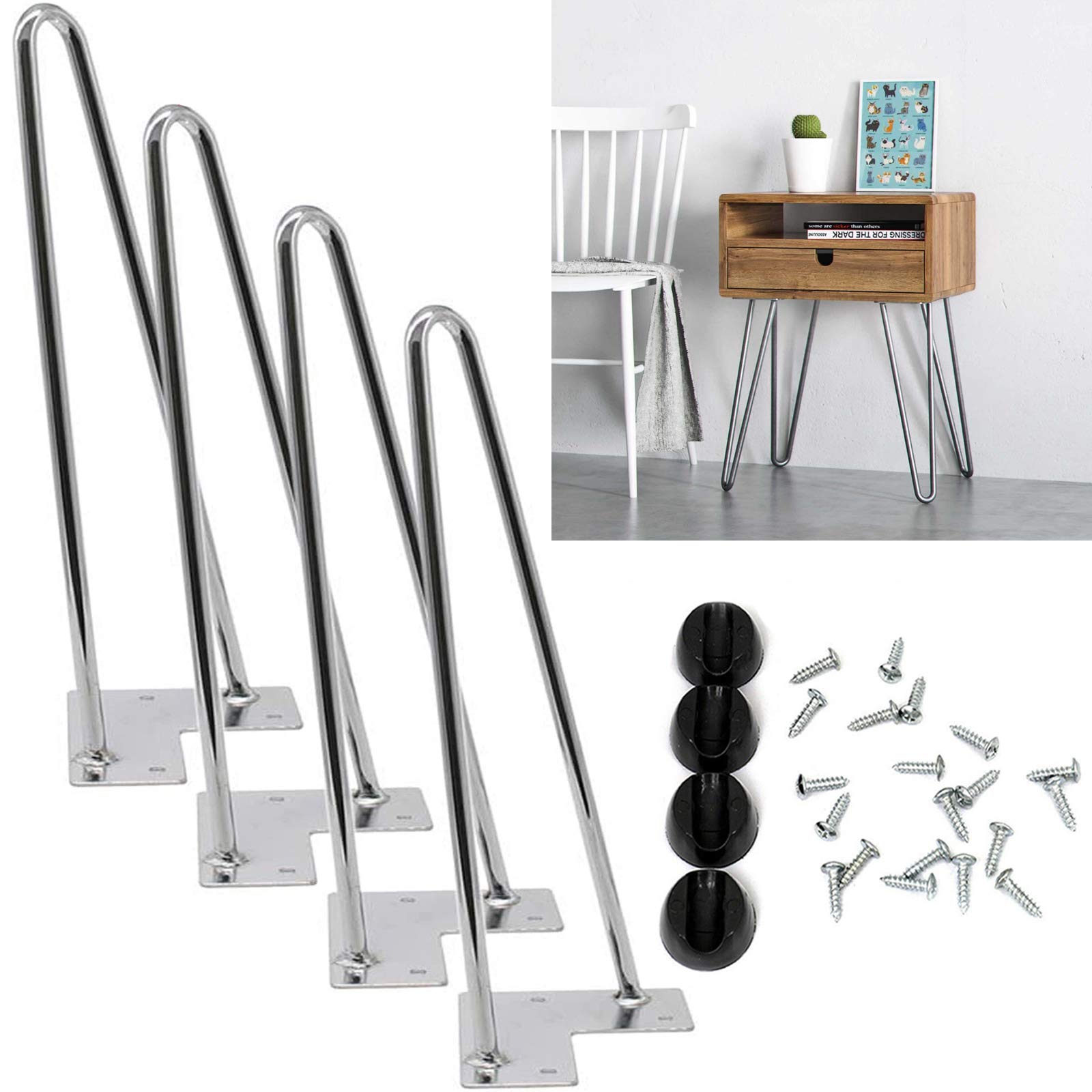 Buy 16 inch Metal Coffee Table Legs Heavy Duty Coffee Table Hairpin Legs 40cm DIY Project