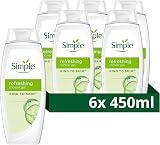 Simple Kind to Skin Refreshing Shower Gel 6x450 ml - Brand New view 2