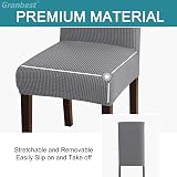 Granbest High Stretch Jacquard Parson Chair Covers Set of 4 Light Grey view 4