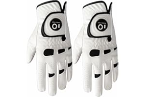 FINGER TEN Men’s Golf Gloves Left Hand Right with Ball Marker 2 Pack, Weathersof Grip Soft Comfortable, Fit Size Small Medium ML Large XL
