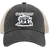 Funny Raccoon Stay Trashy Cap Women Baseball Hat AllBlack Mens Beach Hat Gifts for Her Cool Cap