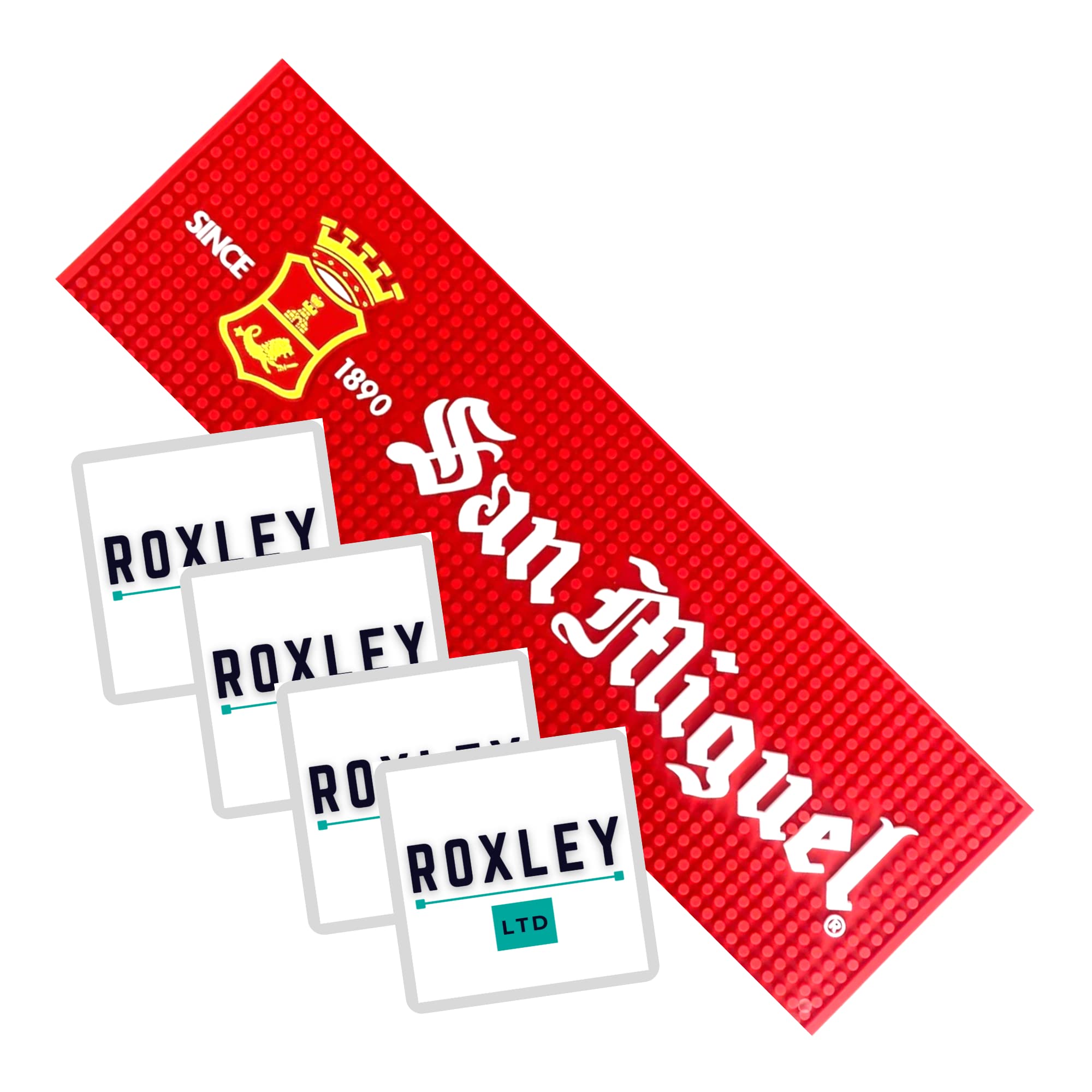 Roxley San Miguel Bar Runner | Lager beer | Man Cave | Made In UK Dimensions 50.5cm x 16.5cm x 0.5cm