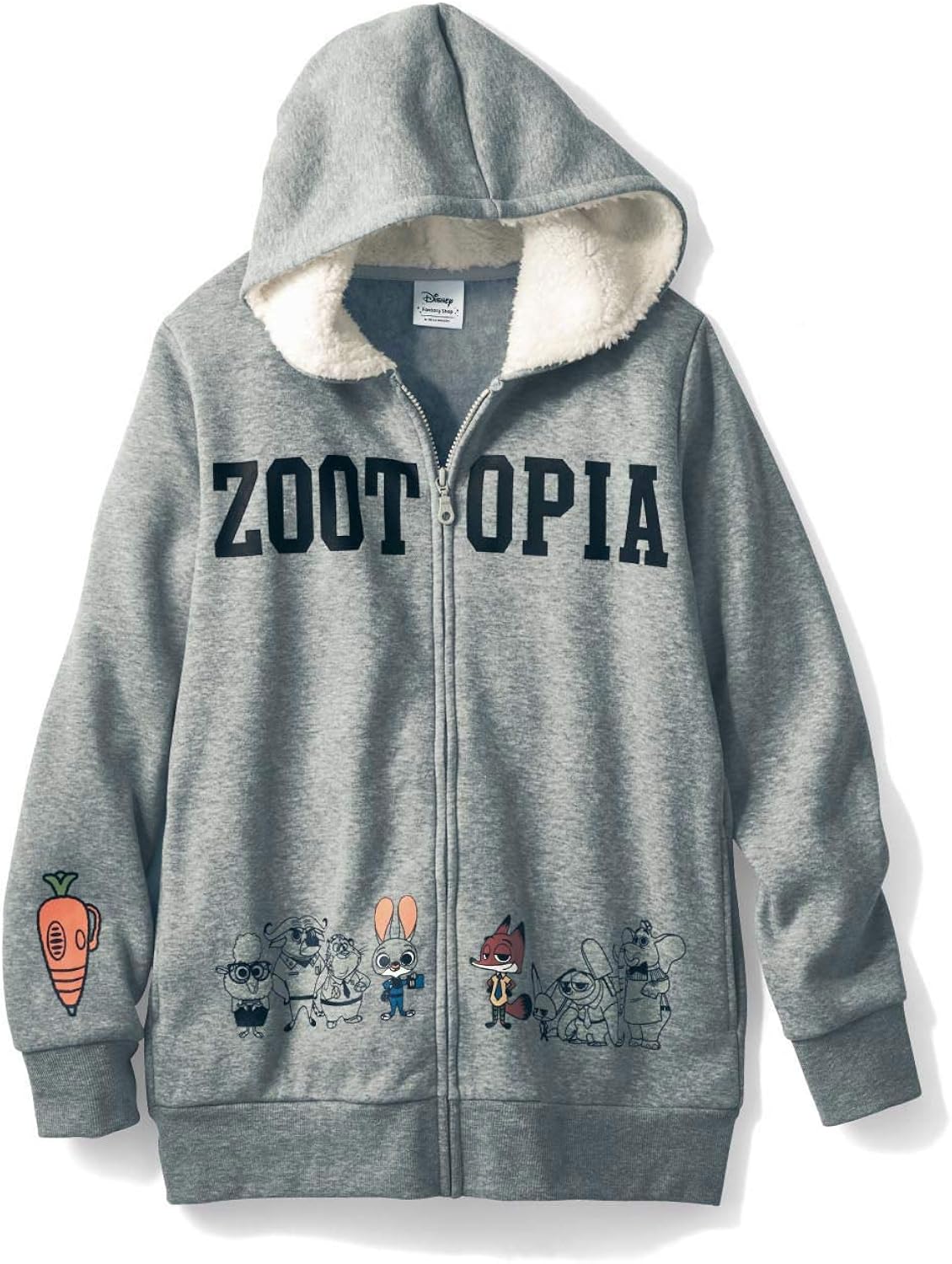 ベルメゾン ディズニー裏 起毛 ジップアップ パーカ レディース ズートピア 杢グレー トレーナー パーカー 通販 Amazon