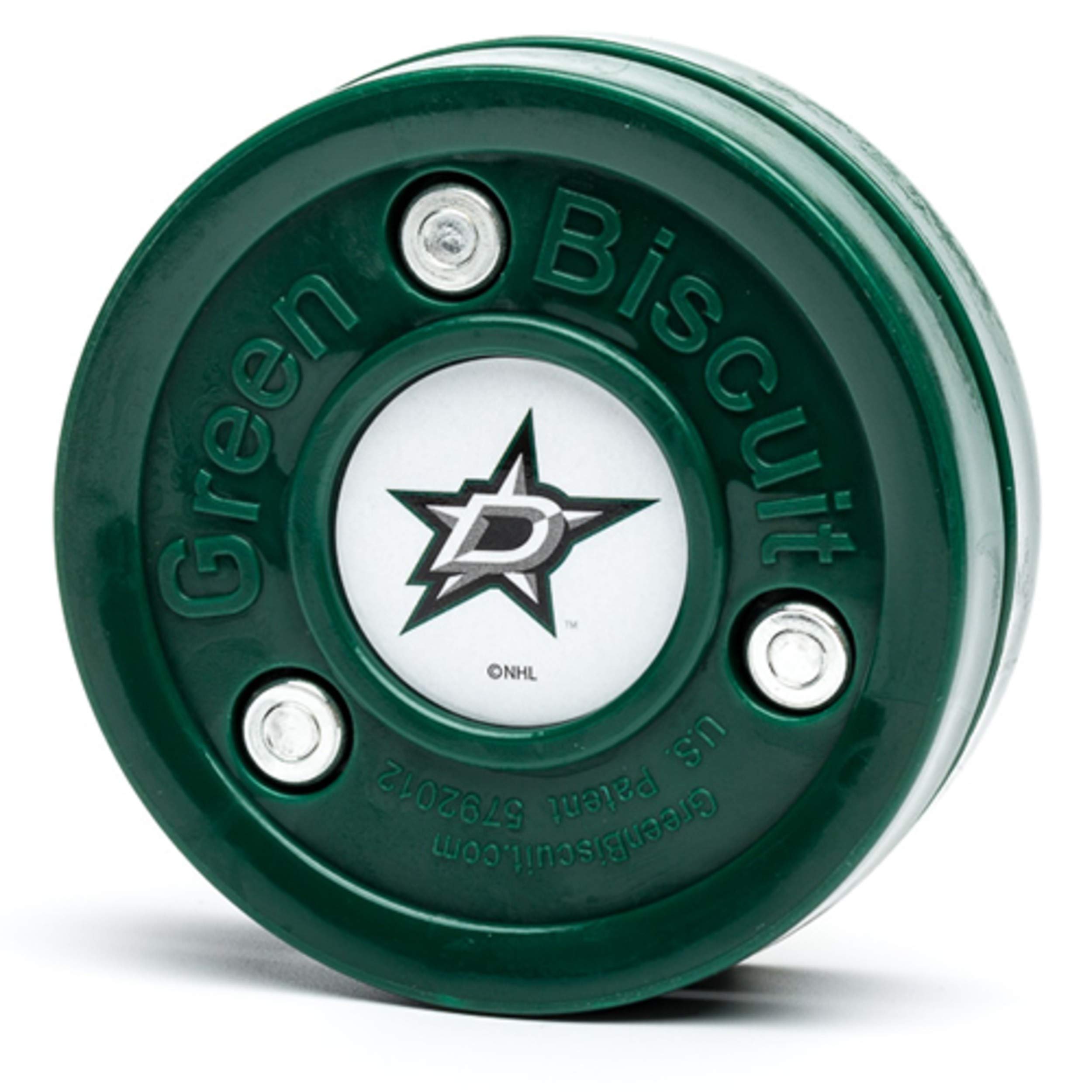 Green Biscuit NHL Teams Original Passing/Handling Training Puck (Dallas Stars) - Off-Ice/Street Hockey Puck