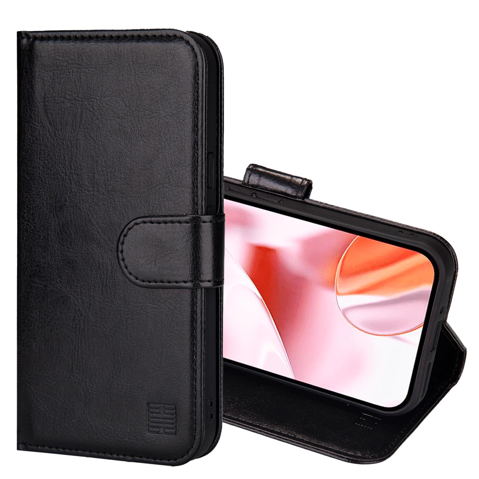 32nd Book Wallet PU Leather Case Cover for Google Pixel 9 / Pixel 9 Pro, Flip Case With RFID Blocking Card Slots, Magnetic Closure and Built In Stand - Black