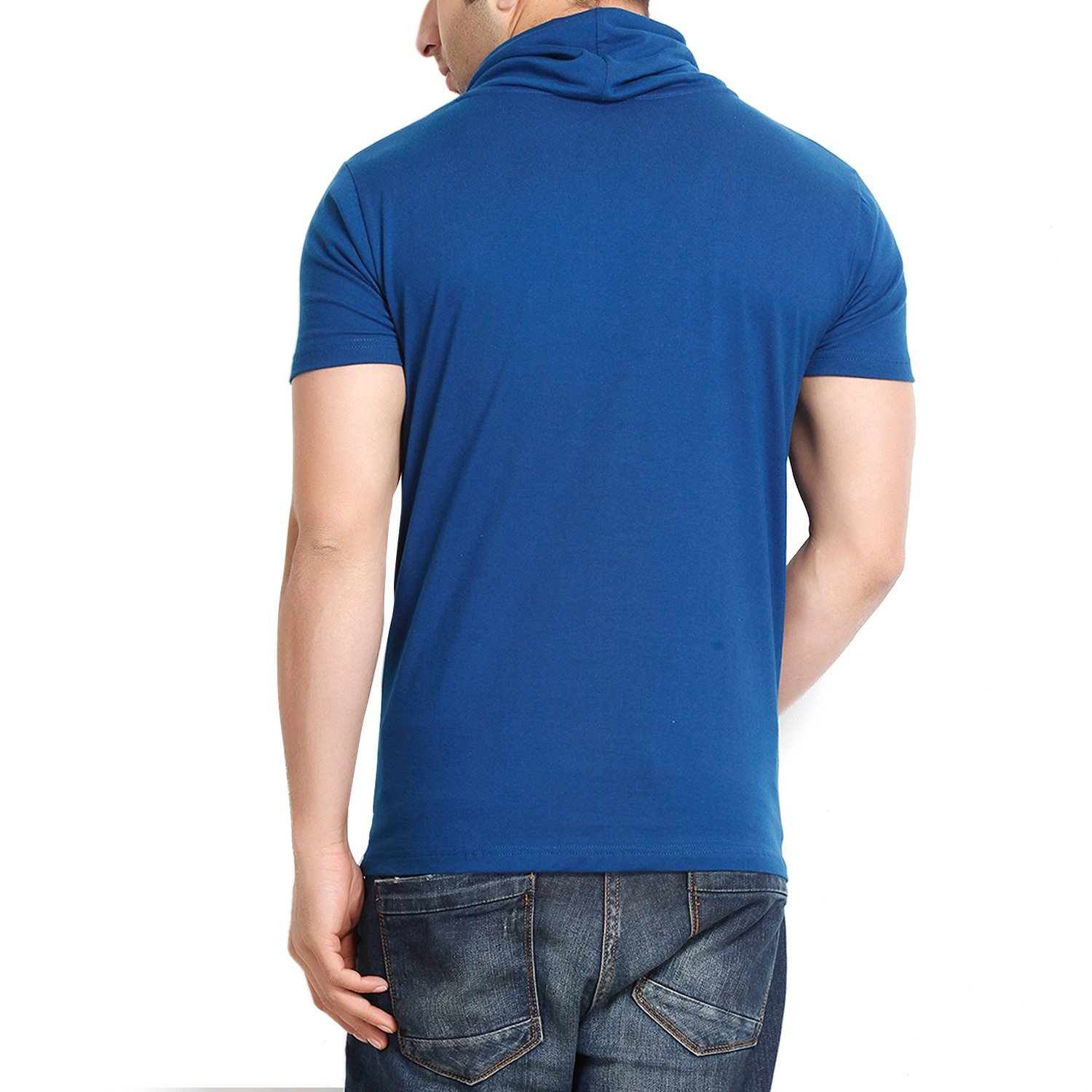 gritstones men's cotton hooded t-shirt black_large