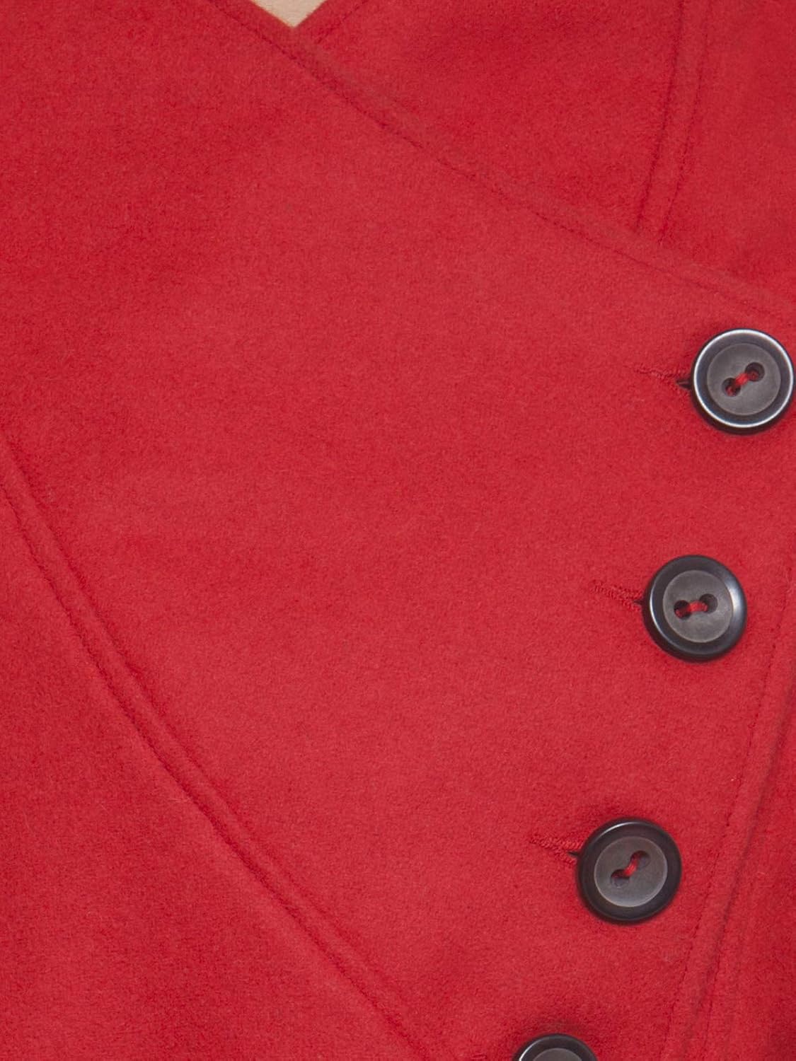 martini women red asymmetric belt long woolen coat