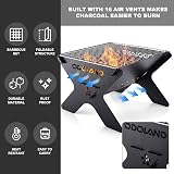 Odoland Camping Fire Pit 2 in 1 Wood Burning Grill with Grate Carry Bag view 5
