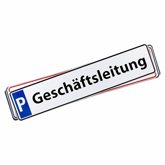 liebesmasche Parkplatz-Kennzeichen, Parkplatz-Schild, Original KFZ-Kennzeichen beschriftet mit Folie Geschäftsleitung 0259