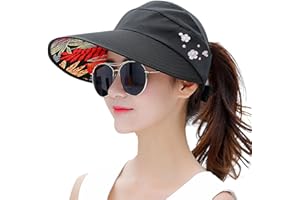 HINDAWI Sun Hats for Women Wide Brim Sun Hat UV Protection Caps Floppy Beach Packable Visor
