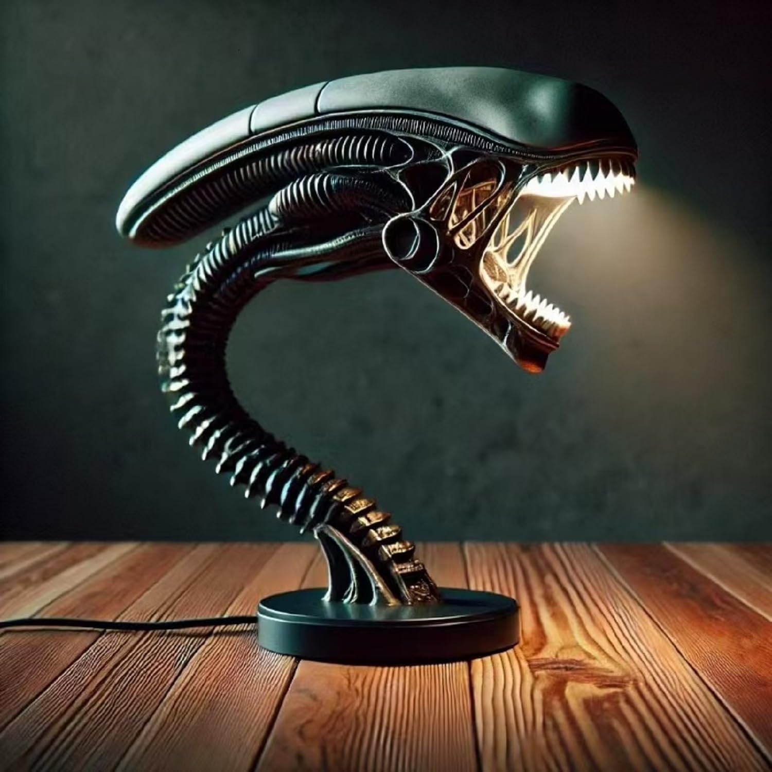 Photo 1 of ***(MAJOR DAMAGE/ SEE NOTES FOR DETAILS)***JRPLXIML Xenomorph Alien Desk Lamp, Decorative LED Light Fixture, Collectible Movie-Inspired Design, Black (A-Snake) H6.69icnh*L7.48inch*W3.15