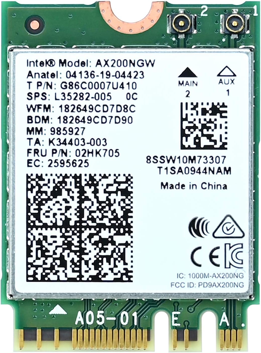 Podazz AX200 NGW WiFi Card, Dual Band 2.4GHz 574Mbps/5GHz 2.4Gbps WiFi 6 Network Card