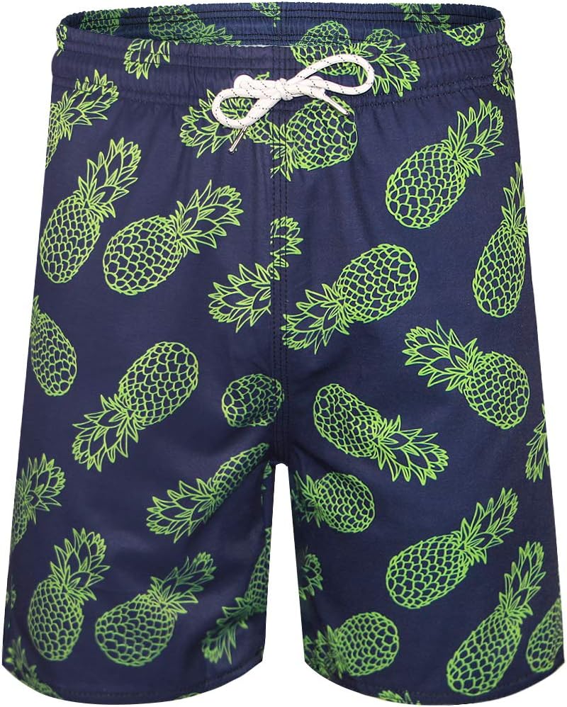 Mens Flamingos Swim Trunks Elasticated Waist Beach Swimwear Drawstring Shorts with Pocket