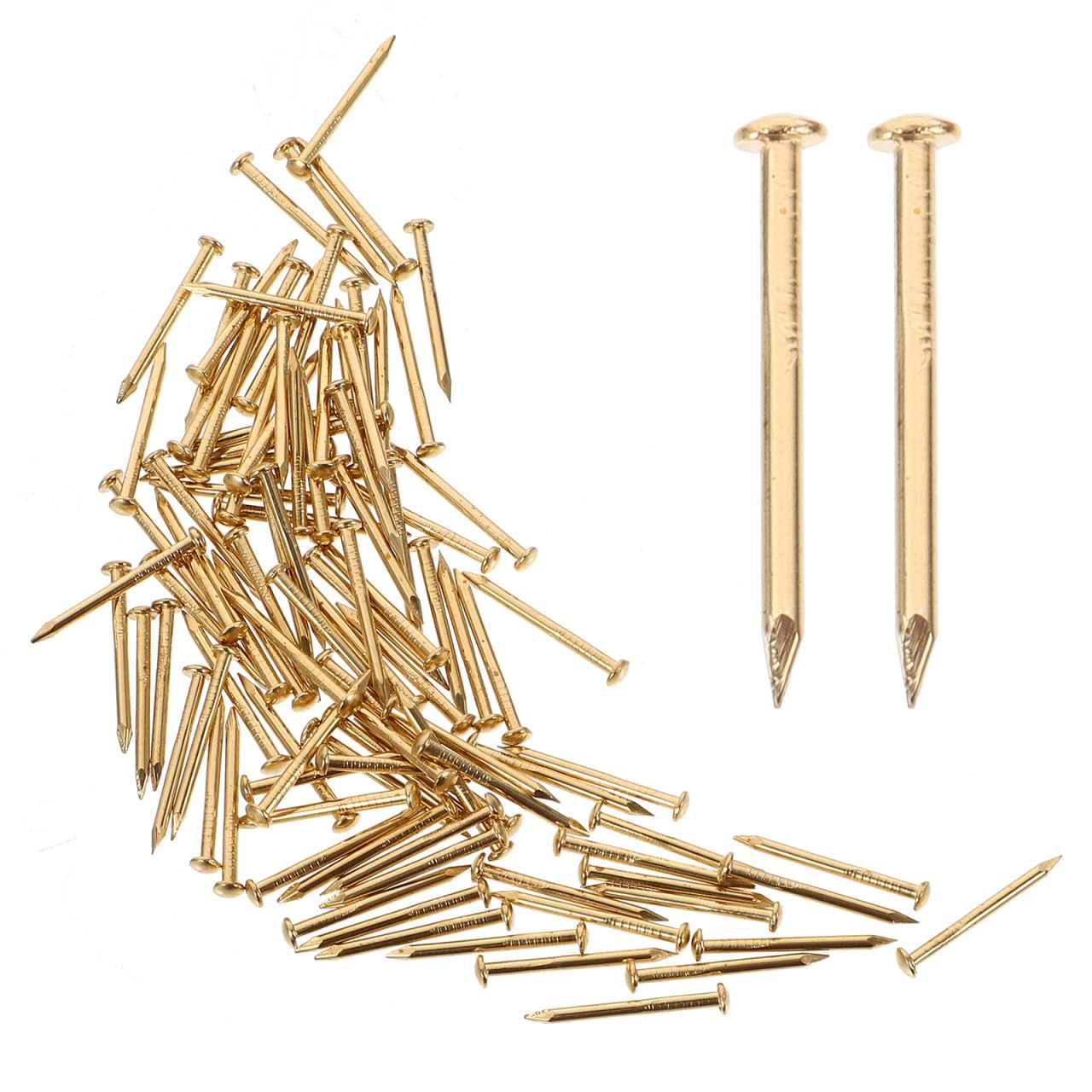 DOITOOL Copper Nails Tree Pack of 100 Decorated Accessories Furniture Fringe Nails Furniture Accessories Nails for Rim Brass Decorate Golden Copper Nails for Trees