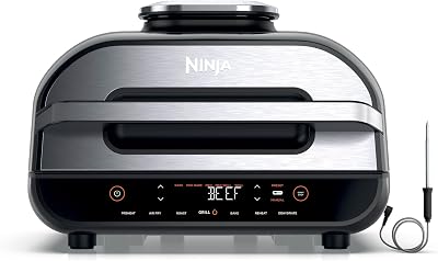 Ninja AG551UK Health Grill Grey/Silver 6 Cooking Functions with Smart Probe
